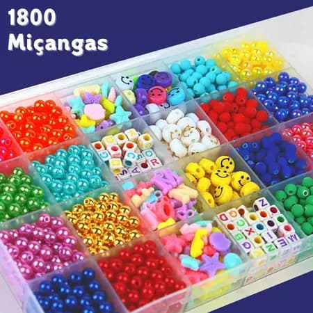 Kit Para Fazer Pulseiras Maleta de Miçangas Infantil para Completo Menino Menina Pulseira Colares