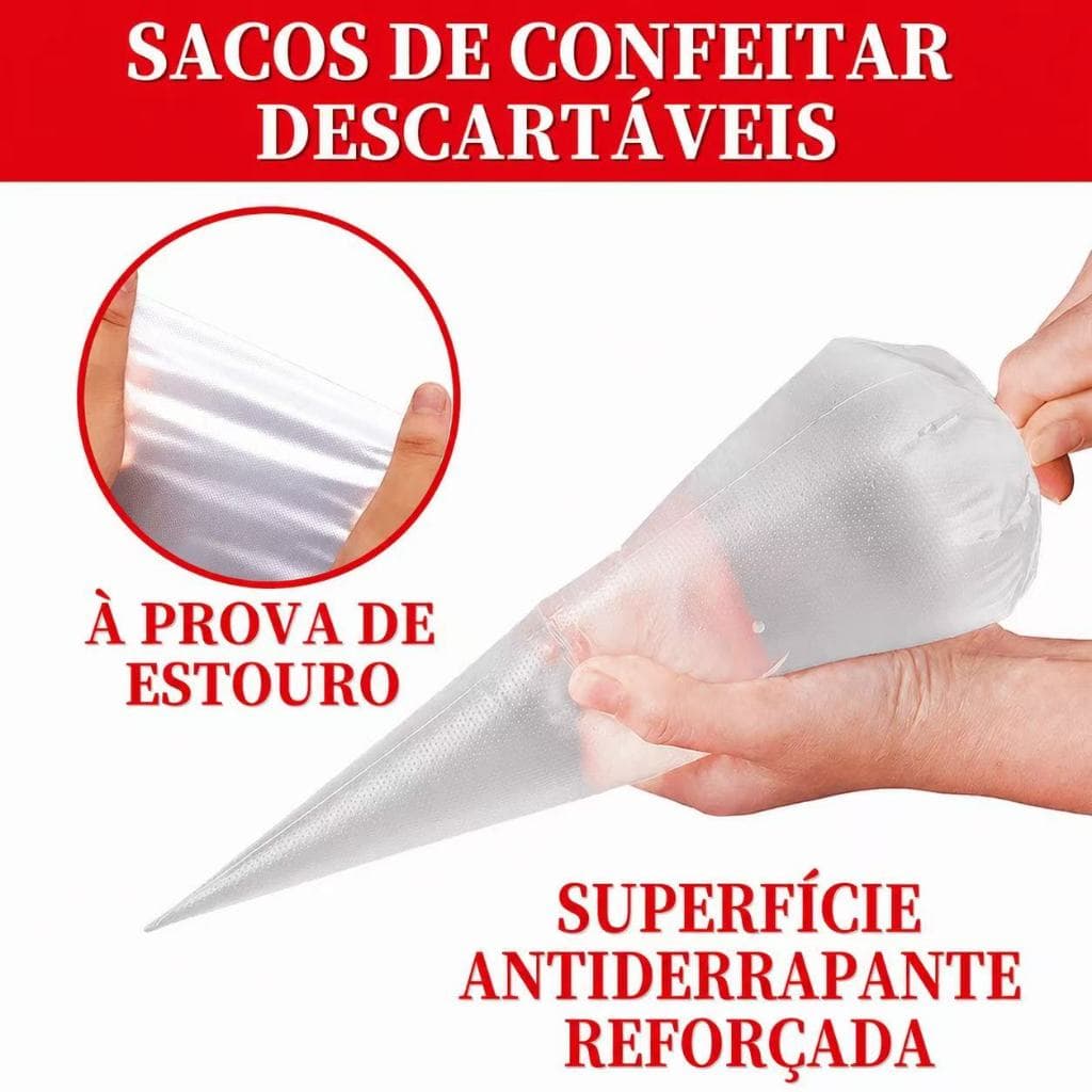 Saco De Confeitar Médio Bolo Tortas Doces Cupcake Cozinha Confeitaria