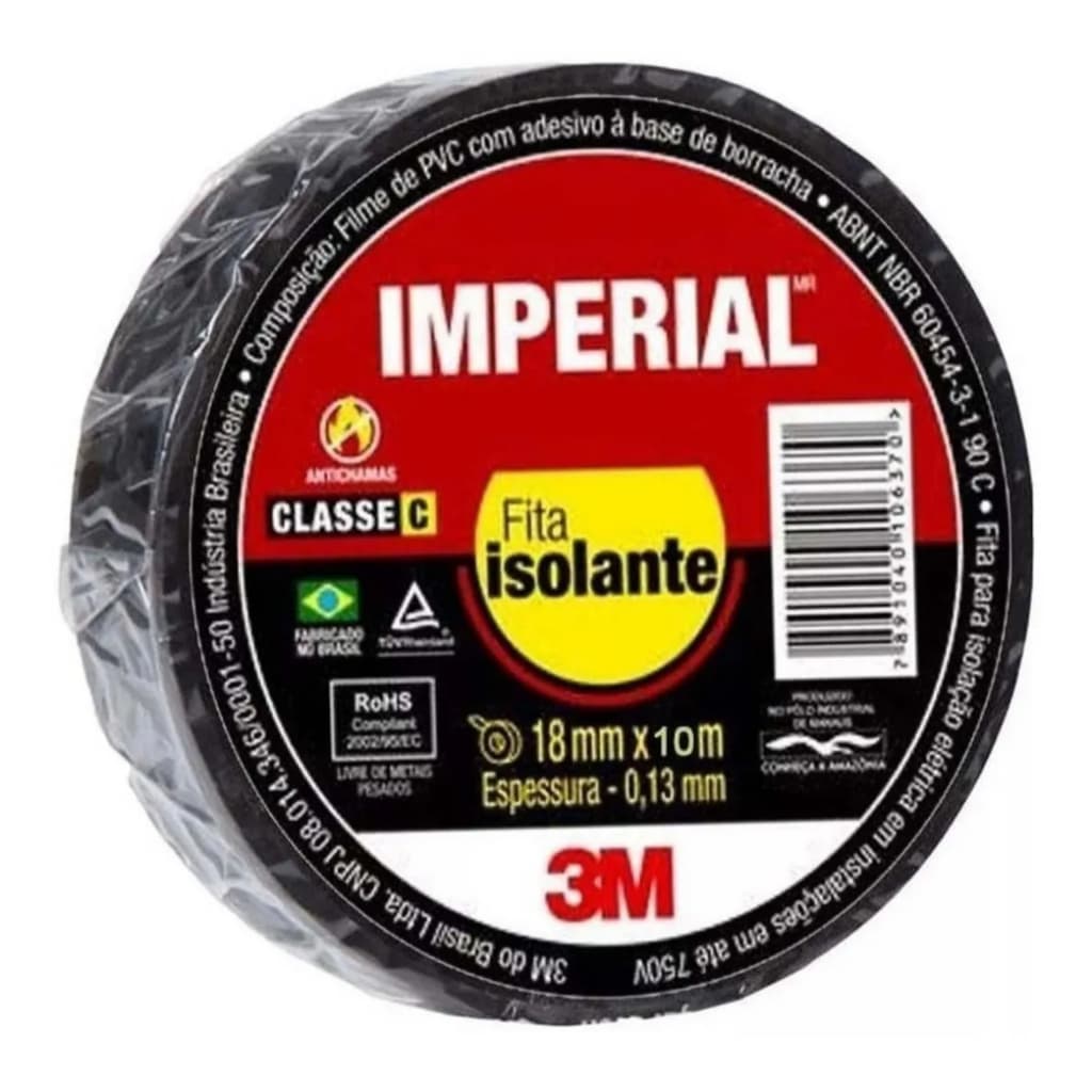 Fita Isolante Classe C Imperial 3M 18mm Isolante de Fios