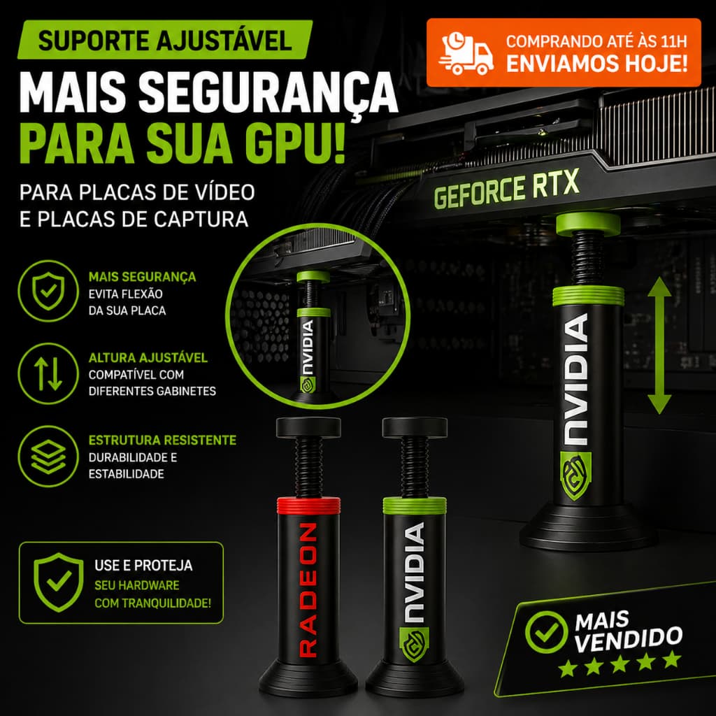 SUPORTE PARA PLACA DE VÍDEO / HD AJUSTÁVEL - PC GPU HD Multicor