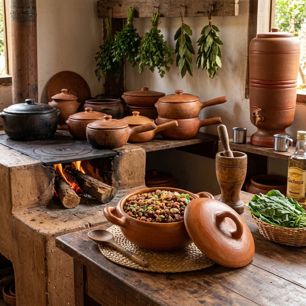 Panela Cerâmica Barro Resistente Alças Tampa Feijoada Restaurante Lanchonete