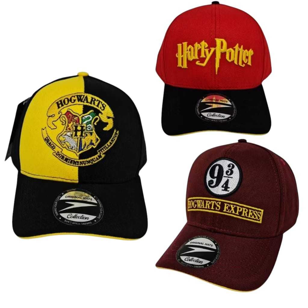 boné Harry Potter e Hogwarts bordado aba curva unissex