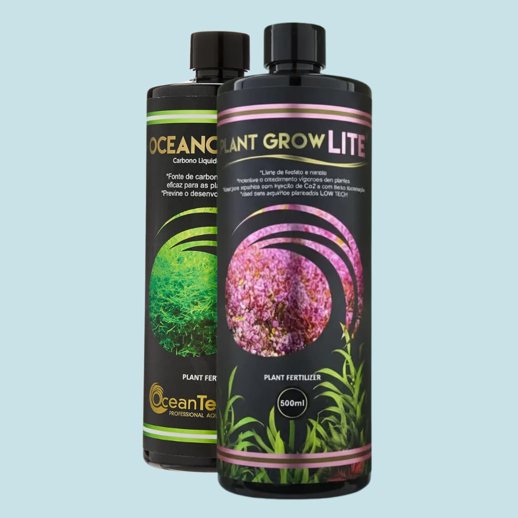 Kit OceanTech Plant Grow Lite + Ocean Carbon Fertilizante e Carbono Líquido Aquário Plantado