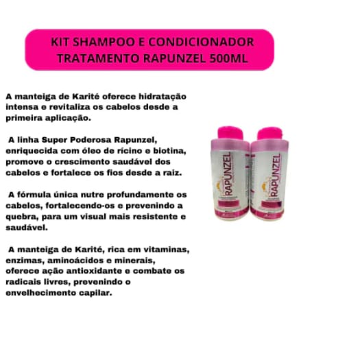 KIT SHAMPOO E CONDICIONADOR TRATAMENTO RAPUNZEL 450ml