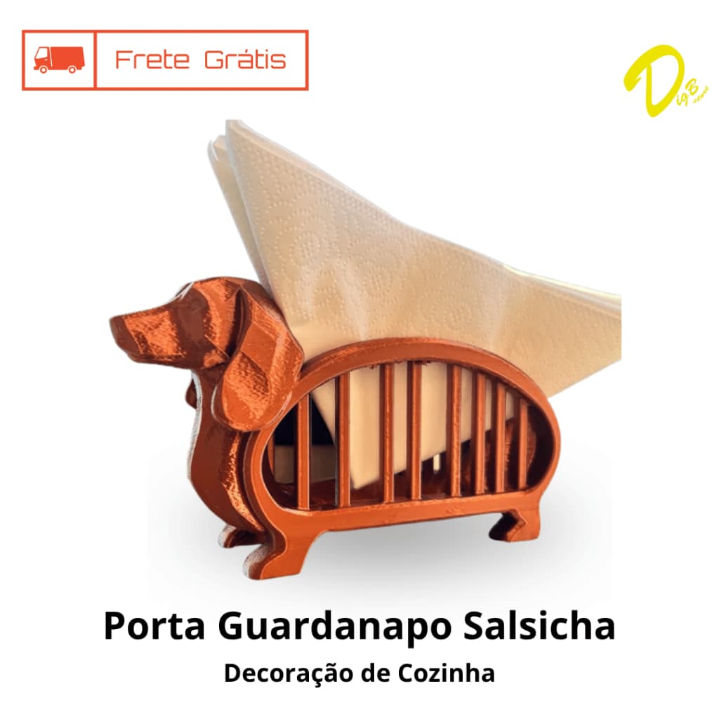 Porta Guardanapo Salsicha Dachshund Cachorro Decorativo Mesa Posta