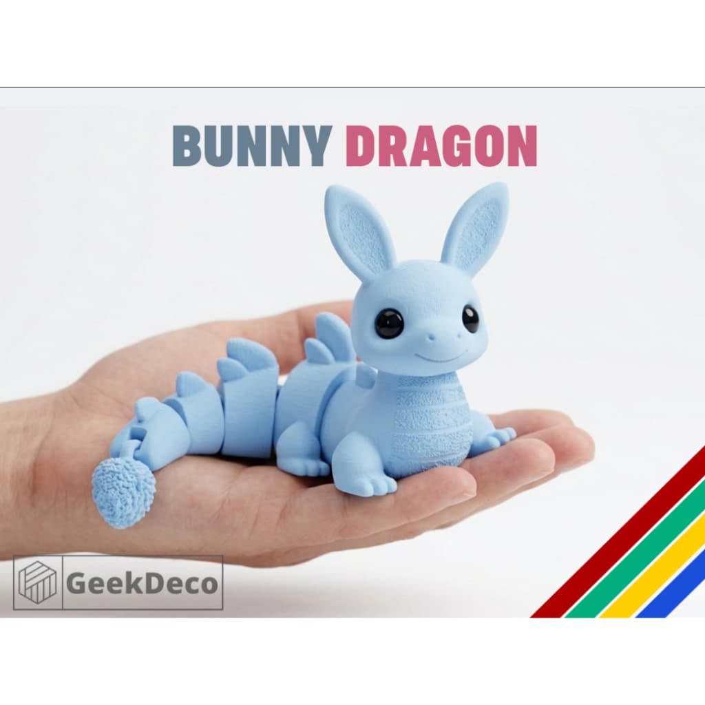 dragão coelho, criatura fantasia, brinquedo flexível, articulado, fidget toy, antiestresse, interativo
