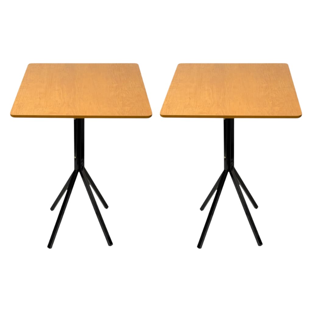 Kit 2 Mesas Baixas Bistrô Modernas 80cm Tampo Quadrado MDF 60 cm Pés Emborrachado