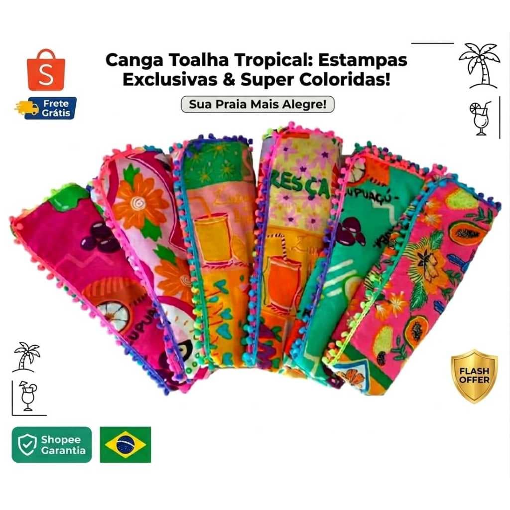 Canga Toalha de praia estampada