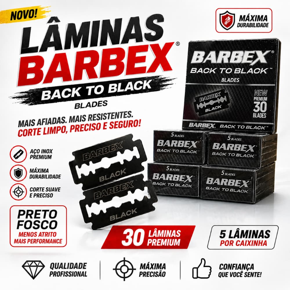 Lâmina Barbex Back to Black 30 Unidades de Lâminas