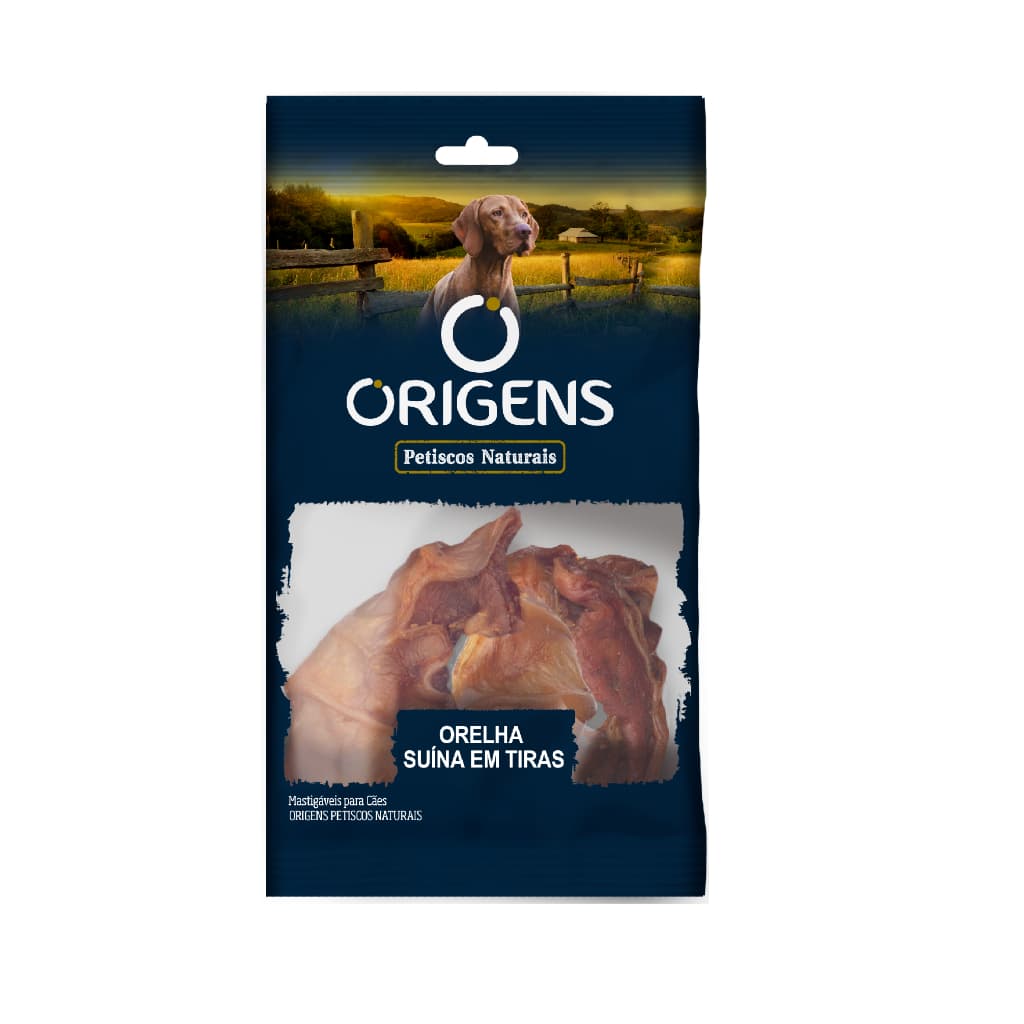 Origens Petiscos Naturais Orelha Suína em Tiras 50g