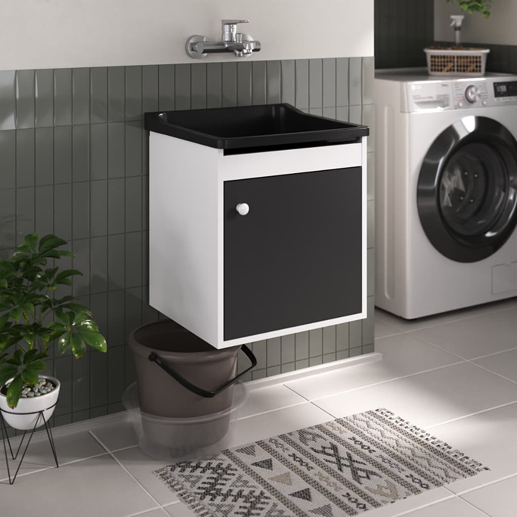 Tanque Prático 22L com Gabinete MDF Premium Suspenso | Ideal para Pequenos Espaços