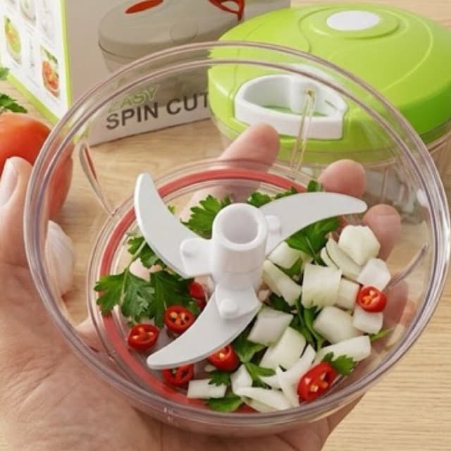 Mini Processador de Alimentos Manual - Tritura Eficientemente, Fácil de Limpar, Formato Compacto