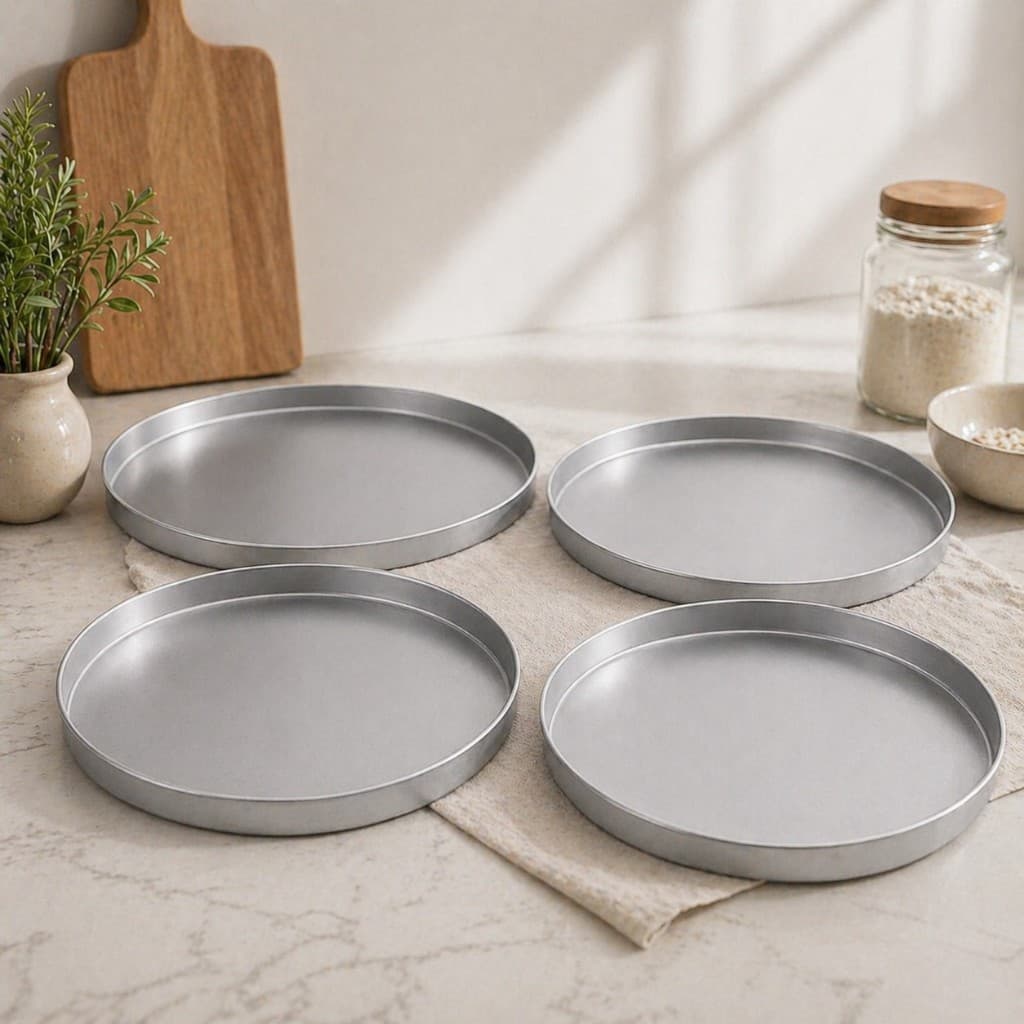 Kit 4 Forma de pizza 35cm Assadeira bandeja Alumínio tradicional forno pizza casa