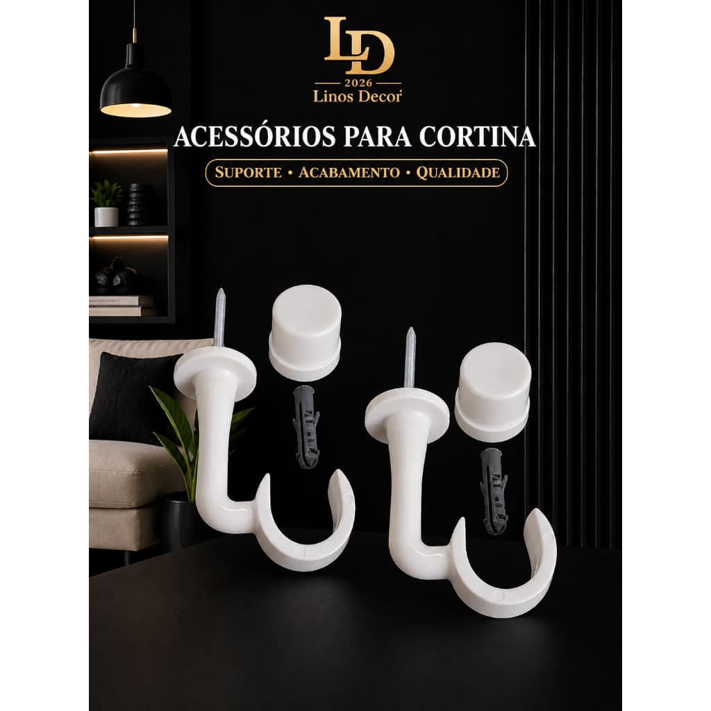 Suporte Varão de Teto Kit 2 Und  28 mm Reforçado Para Teto