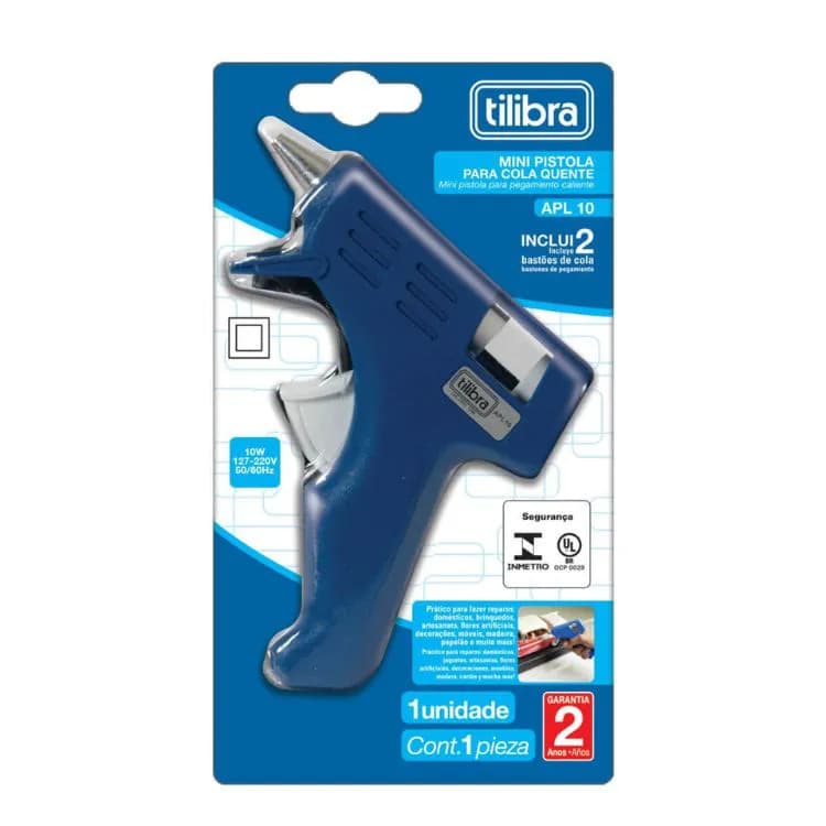PISTOLA COLA QUENTE MINI TILIBRA APL10 10W 7MM BIVOLT PEQUENA
