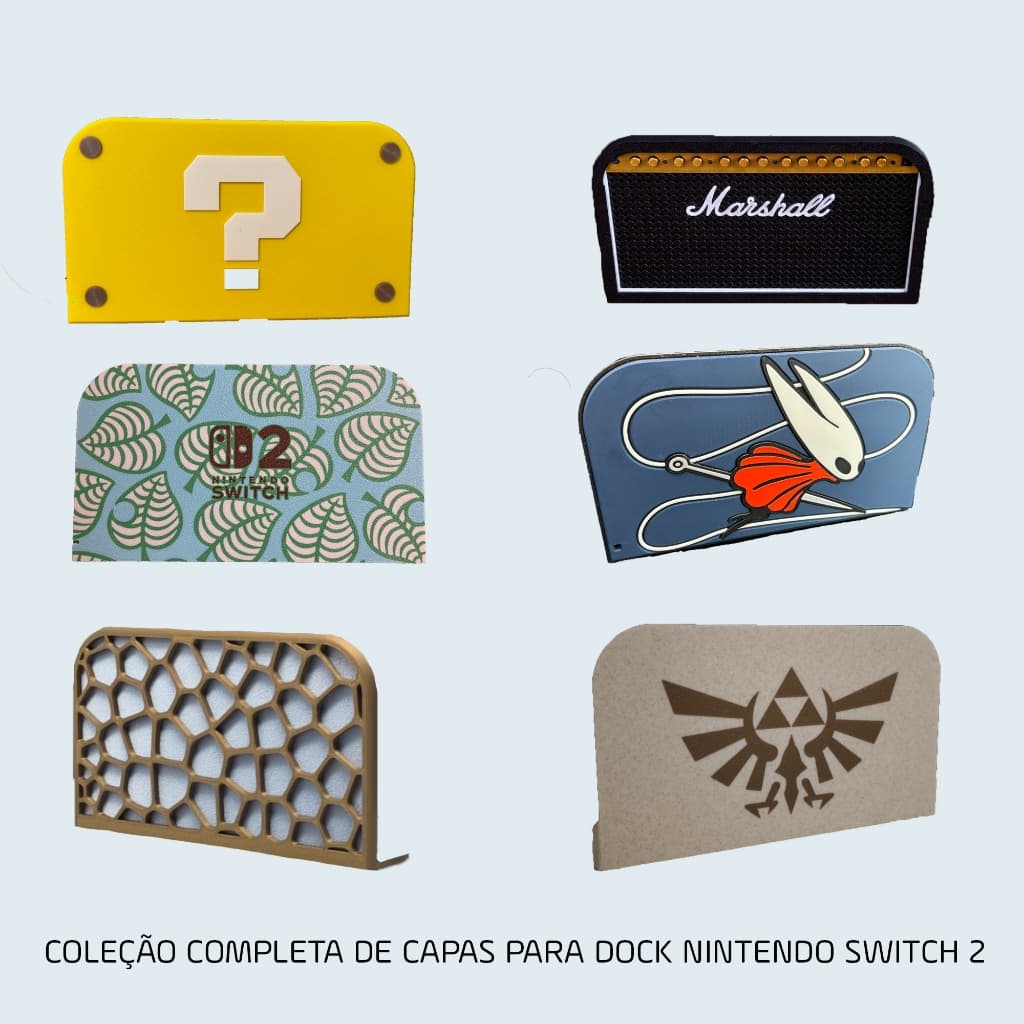 Capa Personalizada para Dock Nintendo Switch 2 - Protetor Frontal Temas Geek Gamer