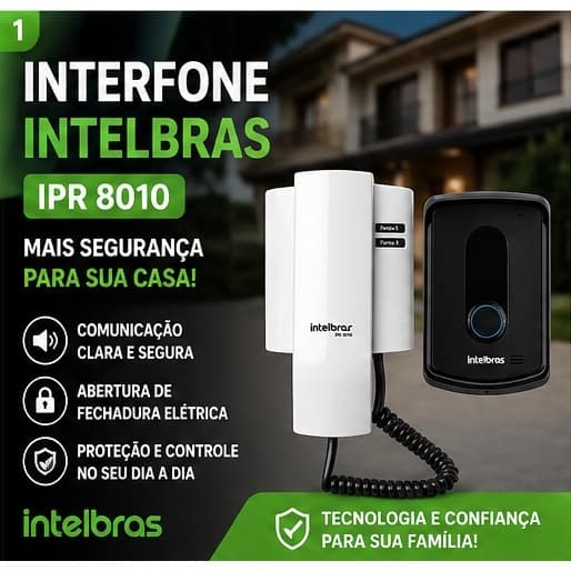 Interfone Intelbras IPR 8010 Porteiro Eletrônico Residencial