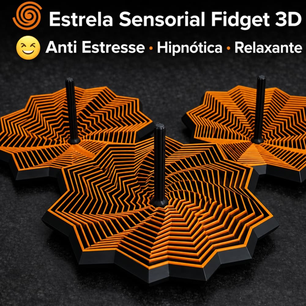 Fidget Toy Estrela Sensorial 3D Expansível Anti Stress Relaxante Depressão Sensorial Rotativo