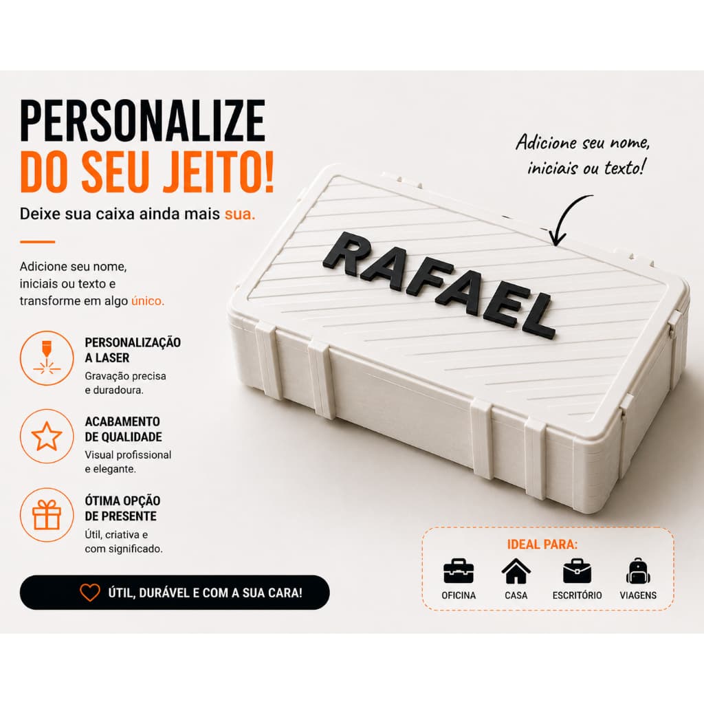 Caixa Organizadora Multiuso com Tampa 150x90x45mm p/ Parafusos Ferramentas Eletrônicos