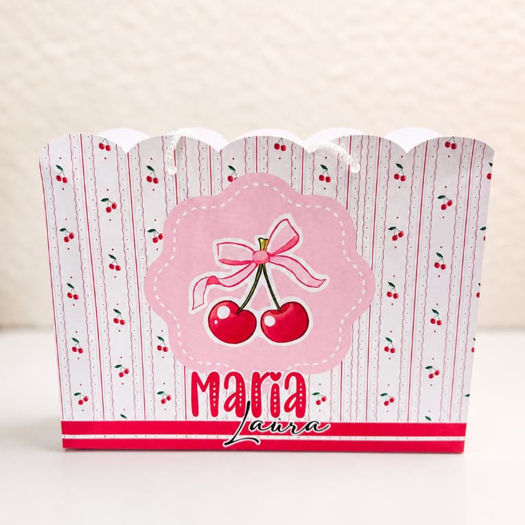 Sacola Cerejinha Personalizada/sacolinha/lembrancinha/festa/Pega e monte