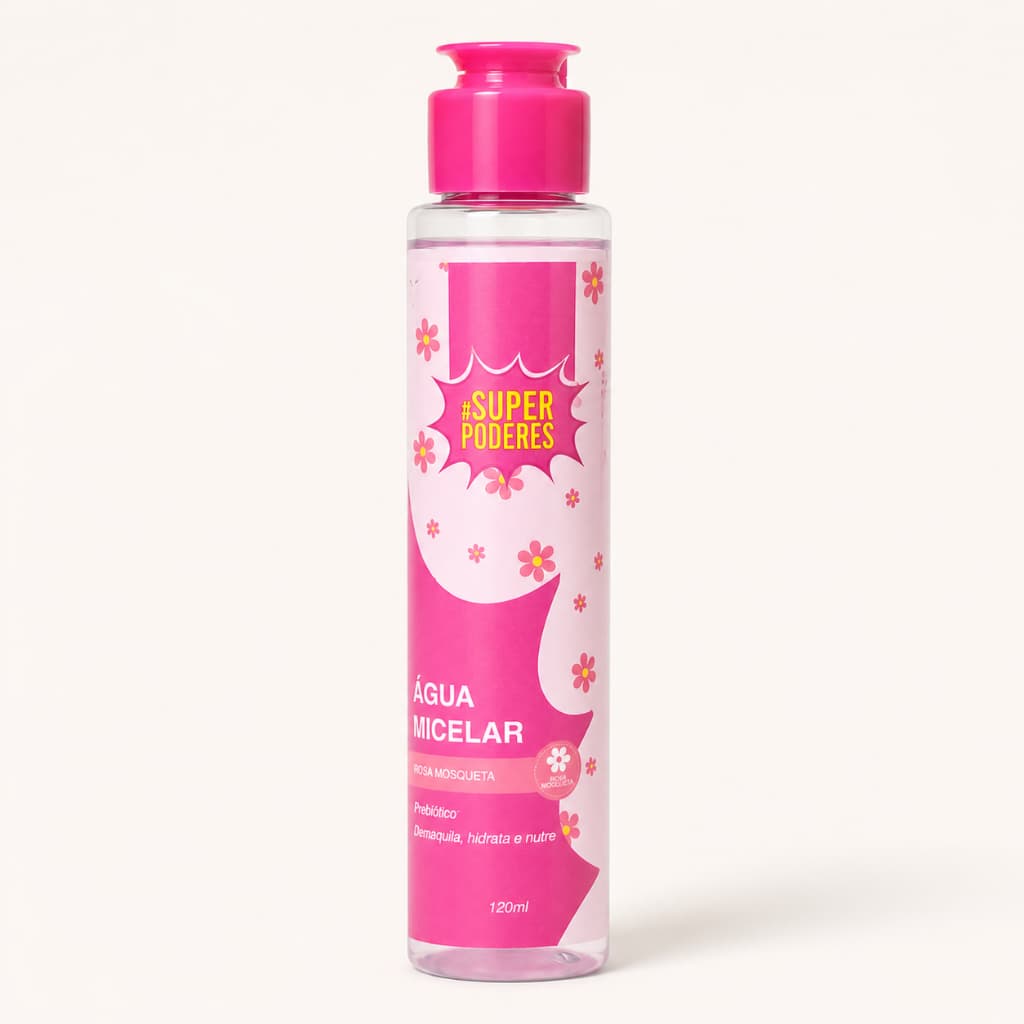 Água Micelar Rosa Mosqueta com Prebiótico Super Poderes Demaquila, Hidrata e Nutre