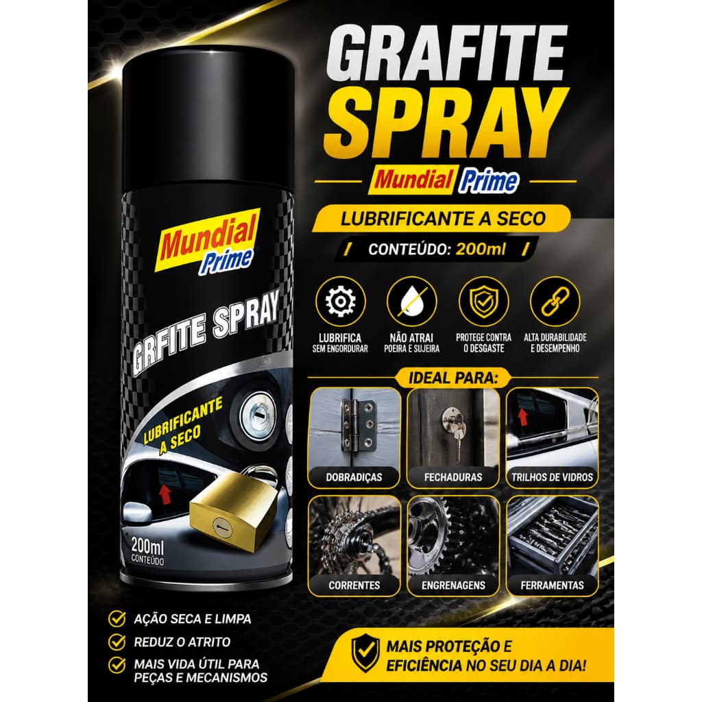 Grafite em Pó Spray 200 ml - Mundial prime