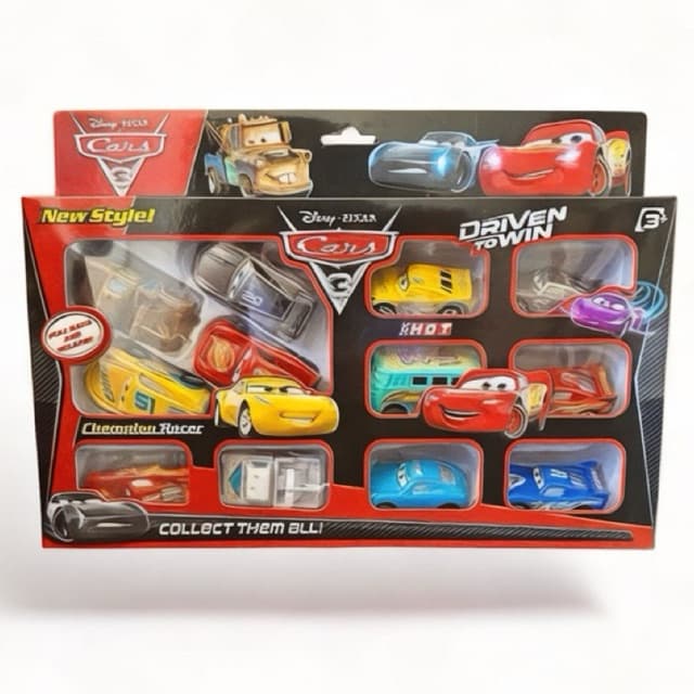 Kit 12 Carrinhos Coleção CARS Carros Relâmpago Mcqueen Dinoco Sally Matter 4 de Fricção.