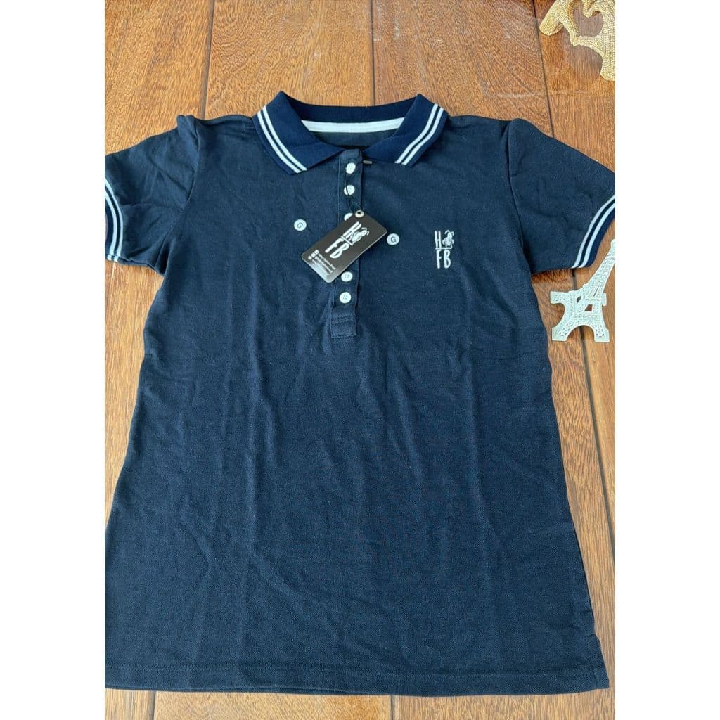 Camiseta Polo feminina azul  marinho forma Pequena Tam. G