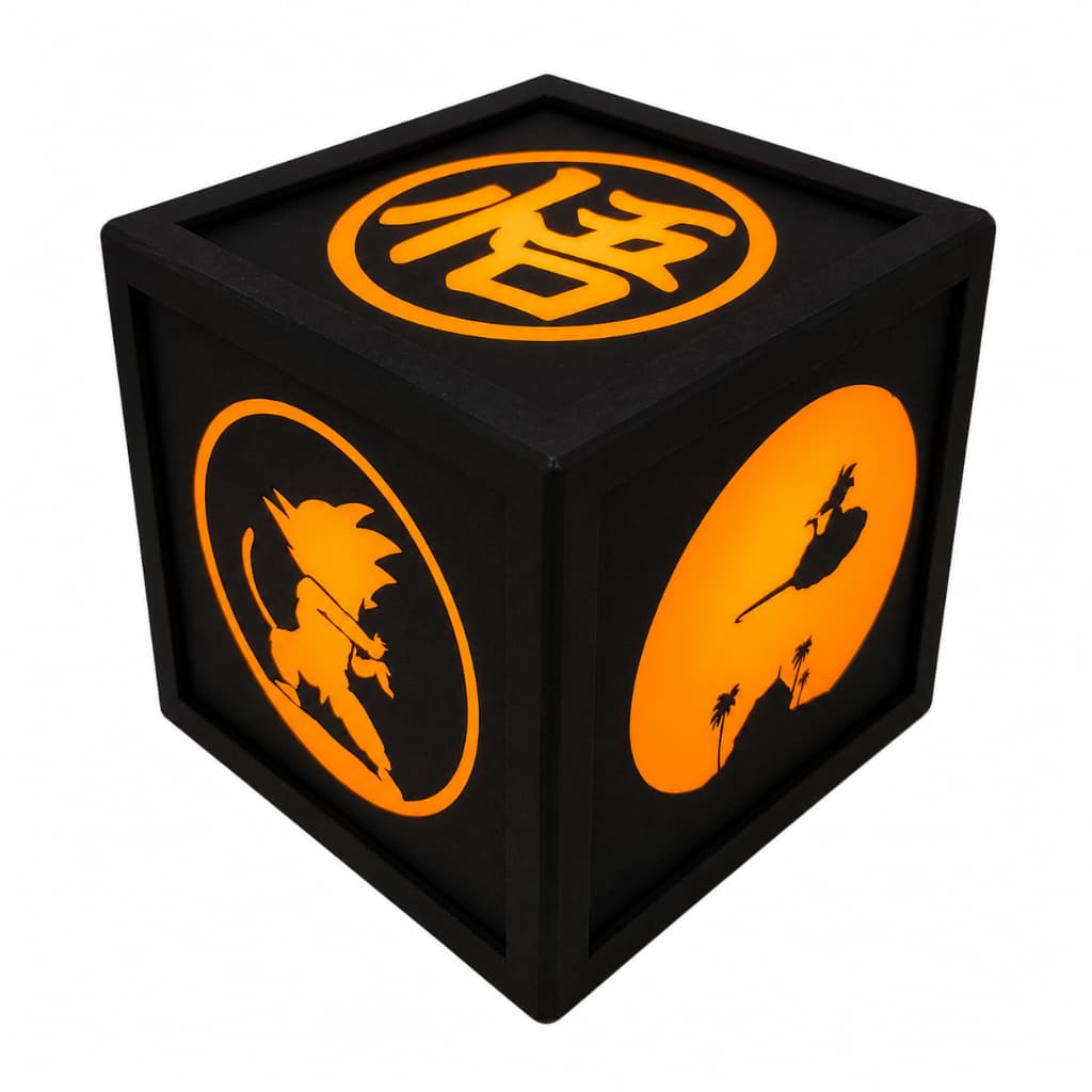 Luminária Anime Dragon Ball Z Goku Mestre Kame DBZ – LightBox 3D Gamer Geek Quarto Decoração Otaku