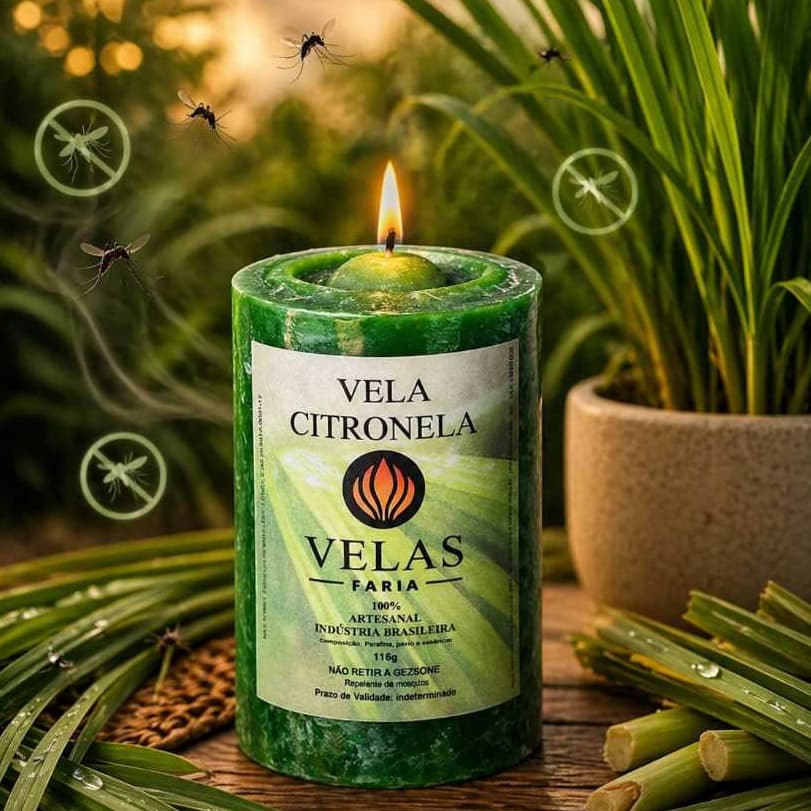 4 Velas Mini Citronela Repelente para Mosquitos Extra Forte 100% Parafina Pura 113g