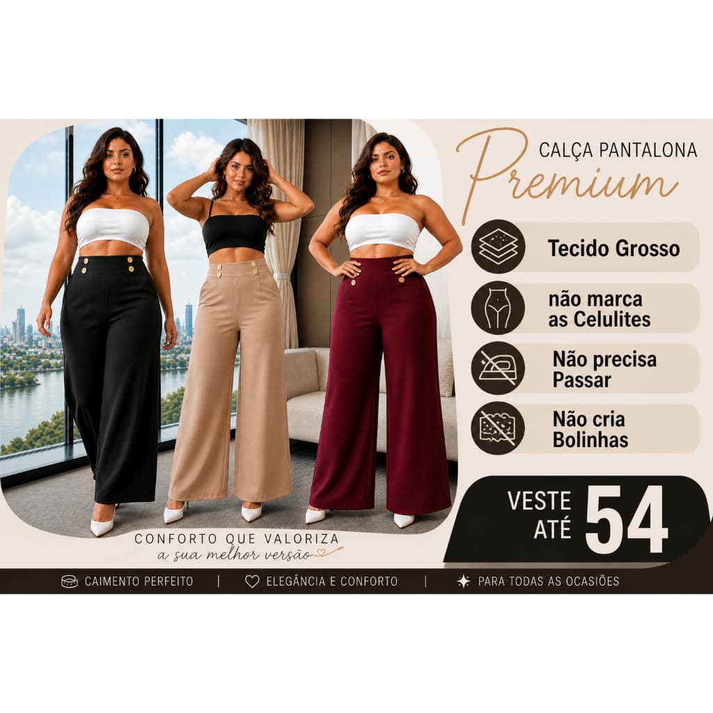 Calça Preta Pantalona Flare Boca De Sino Social Cós Alto Bailarina Boca Larga botões CALÇA BRANCO DENTISTA ENFERMAGEM