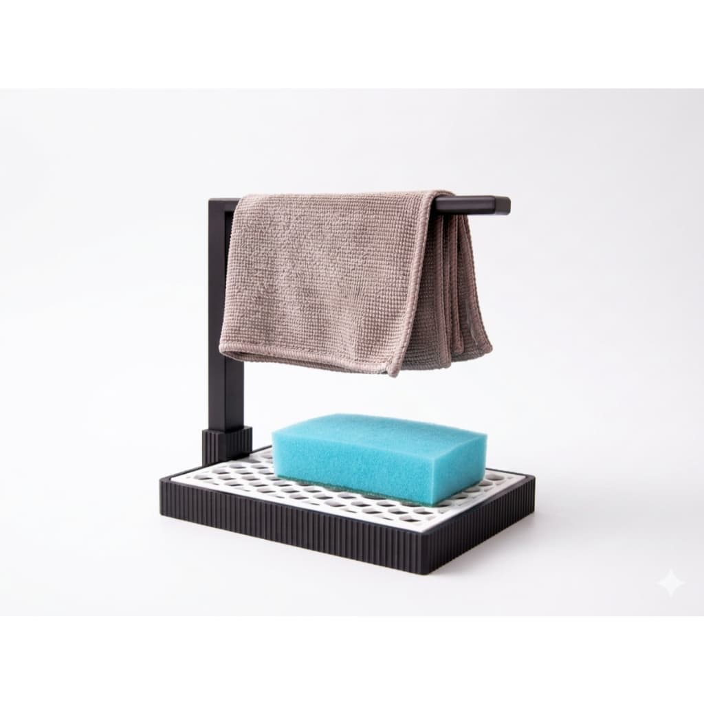 🧽 Suporte Pia Cozinha Porta Esponja Pano Prato Organizador Bancada Escorredor Bucha 3D Premium