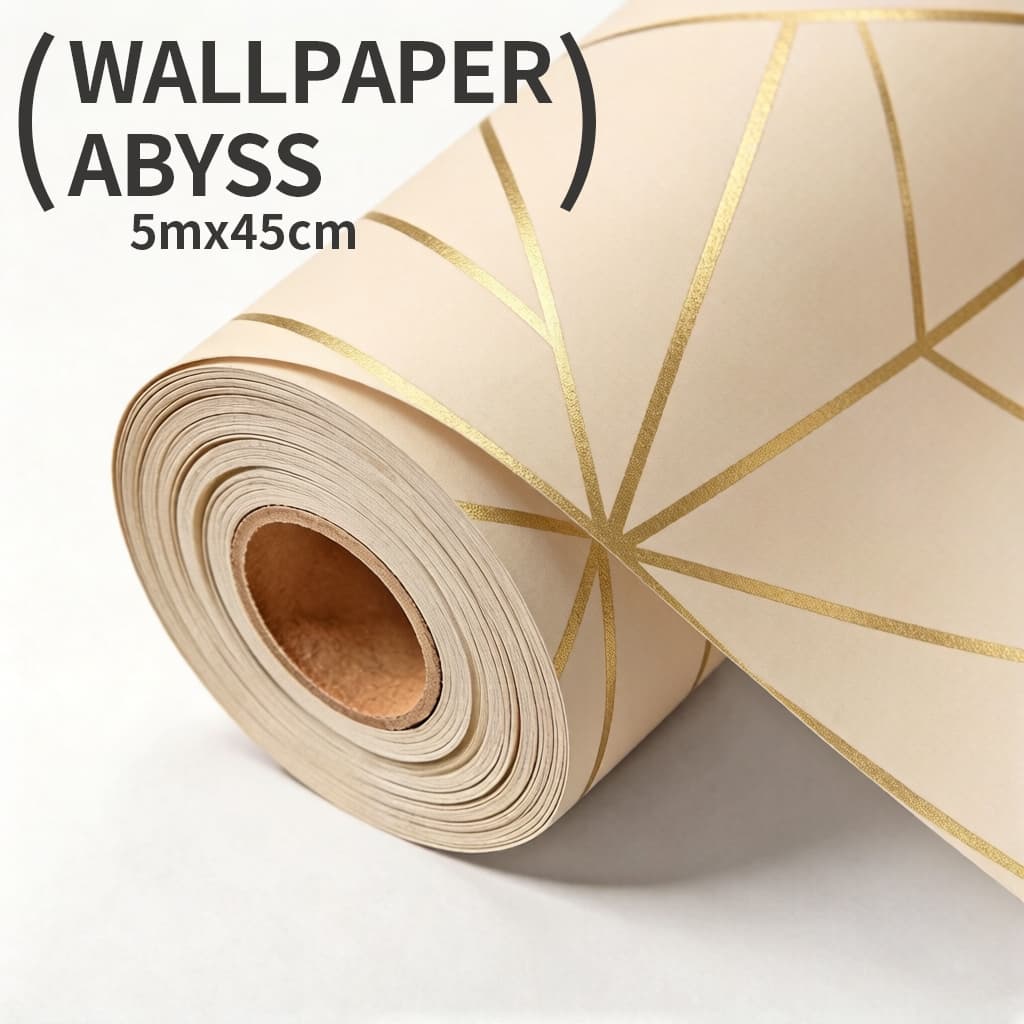 Papel de Parede Zara Amarelo e Dourado Geométrico 5 Metros x 45cm Adesivo Premium Quarto Sala