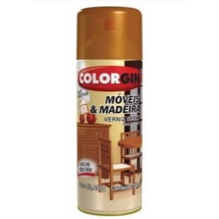 Spray Verniz Colorgin p/ movéis e madeira Brilhante 350ml - Mogno - cod 763