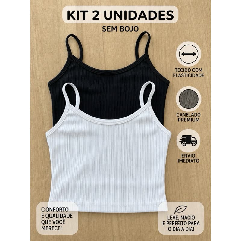 KIT 2 UNIDADES CROPPED TOP ALCINHA- ENVIO IMEDIATO