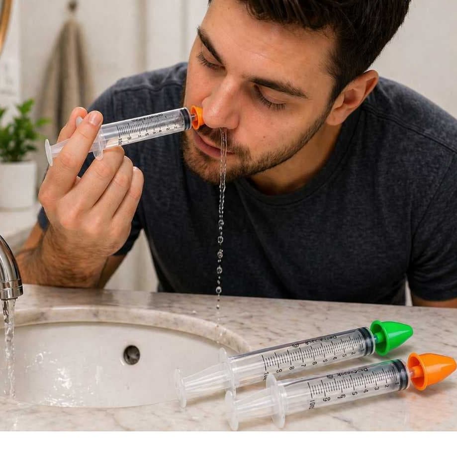 Lavador Nasal Seringa  Infantil Adulto Higienizador Nariz Sinusite Rinite