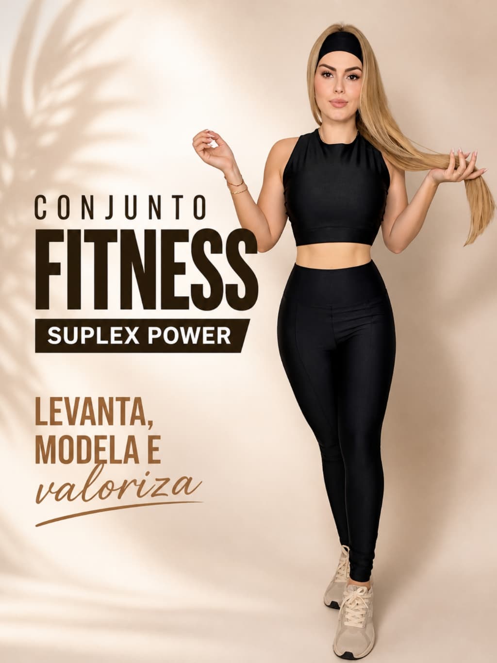 Conjunto Fitness Feminino Top e Calça Sports Treino Perfeito Tecido Premium