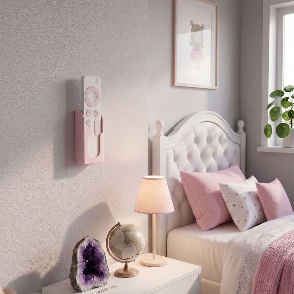 Porta Controle Remoto de Parede Rosa Bebê - Quarto Infantil