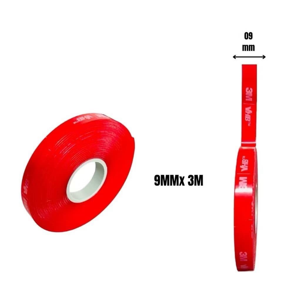 Fita Dupla Face 3M - 9,5mm - Fita Adesiva Fixa Forte Transparente - Fita VHB 4910 - Multiuso Extra Forte
