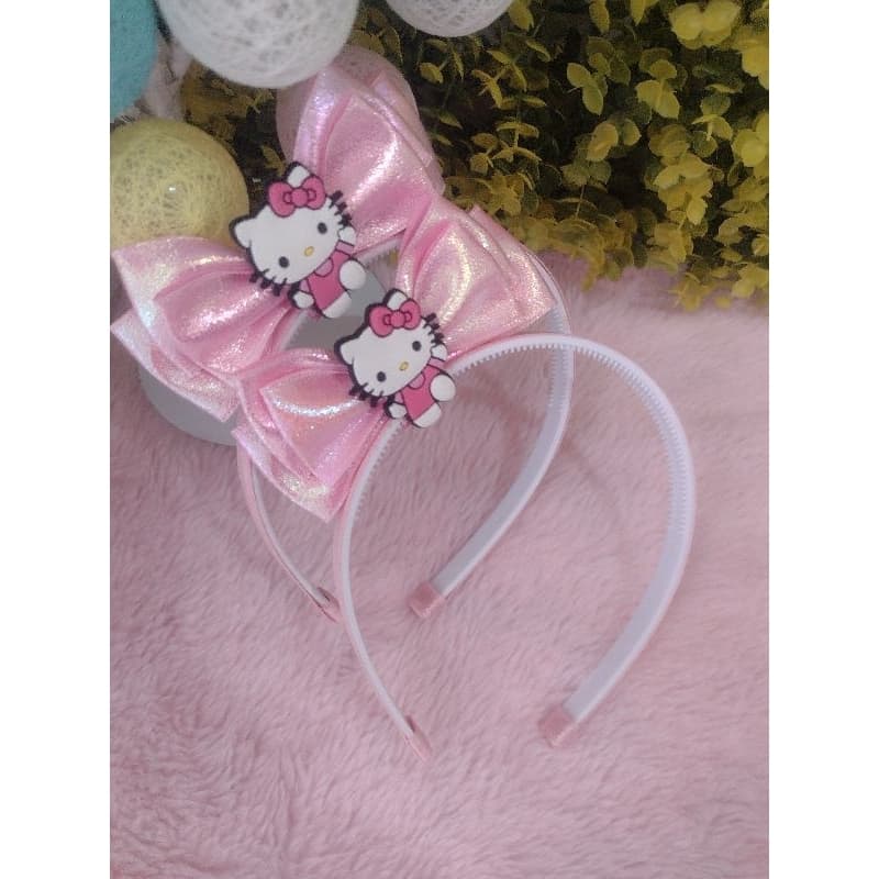 Tiara laço  infantil Hello Kitty rosa ( laço em pé)