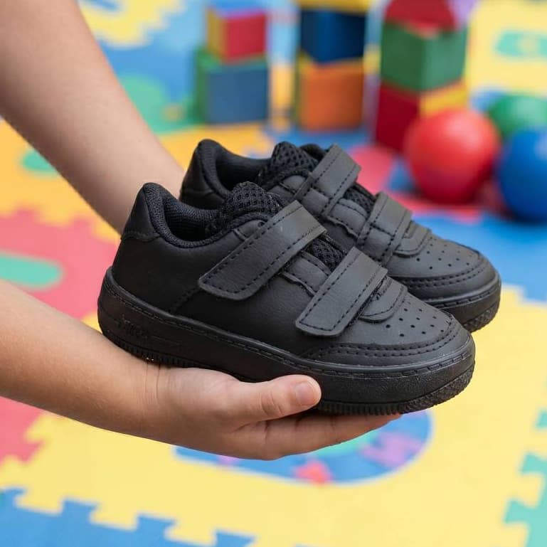 Tênis Velcro Preto Escolar Infantil Menina - Conforto e Estilo - 20 ao 33 Oferta Especial