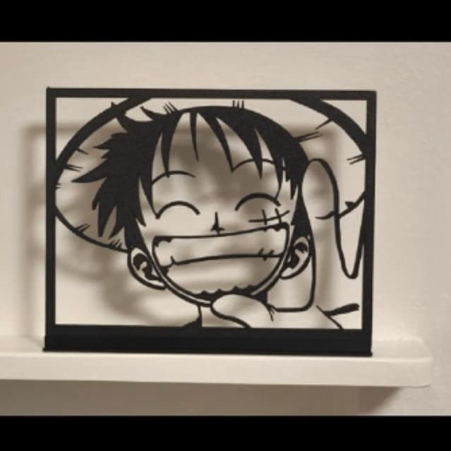 Quadro Decorativo One Piece Luffy 3D em PLA – Decoração Geek/Anime
