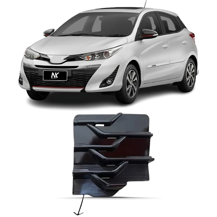Tampa Reboque Dianteiro Yaris Hatch 2018 2019 2020 2021 2022 2023 Preto Brilhante