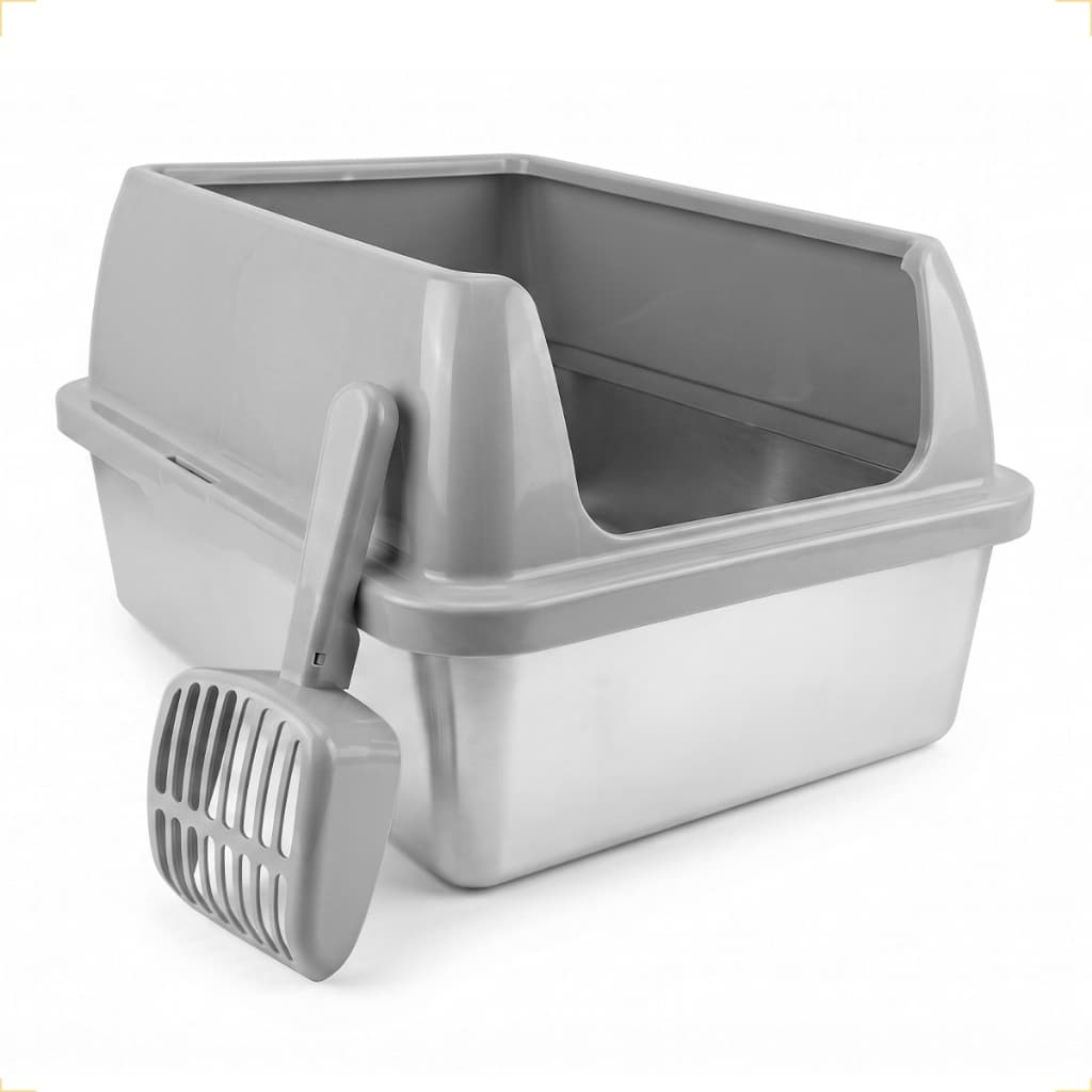 Caixa de Areia Banheiro de Gato até 15kg Inox AFP com Bandeja de Aço Inoxidável Antibacteriana