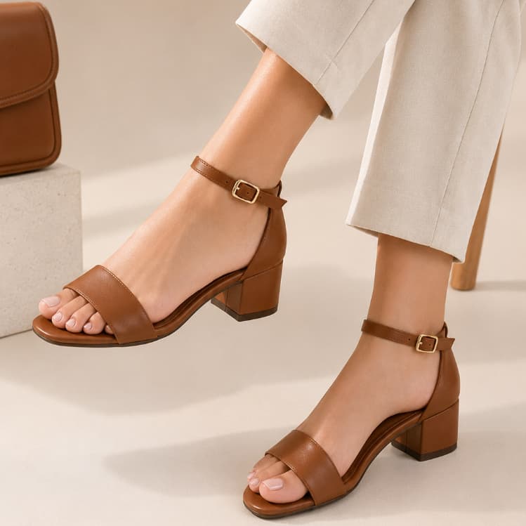 sandália feminina rasteirinha Sandália Feminina Elegante Salto Baixo Moderna Casual