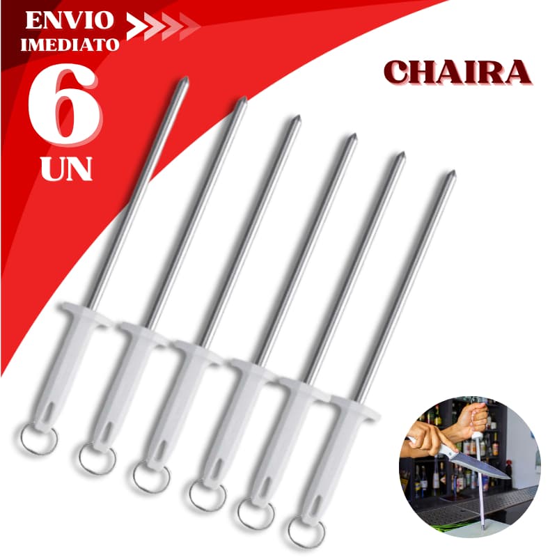 Kit 6/4/2 Unids Chaira 10" Amolador Afiador de Faca Grande Estriada Profissional Açougueiro Cozinha