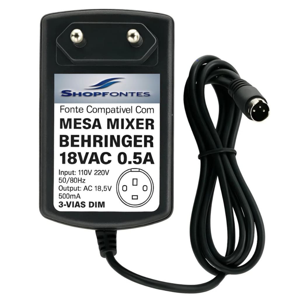 Fonte AC 18,5V Mesa Behringer Psu3 Mx602a Xenyx Ub Q 502 802 1002 Usb
