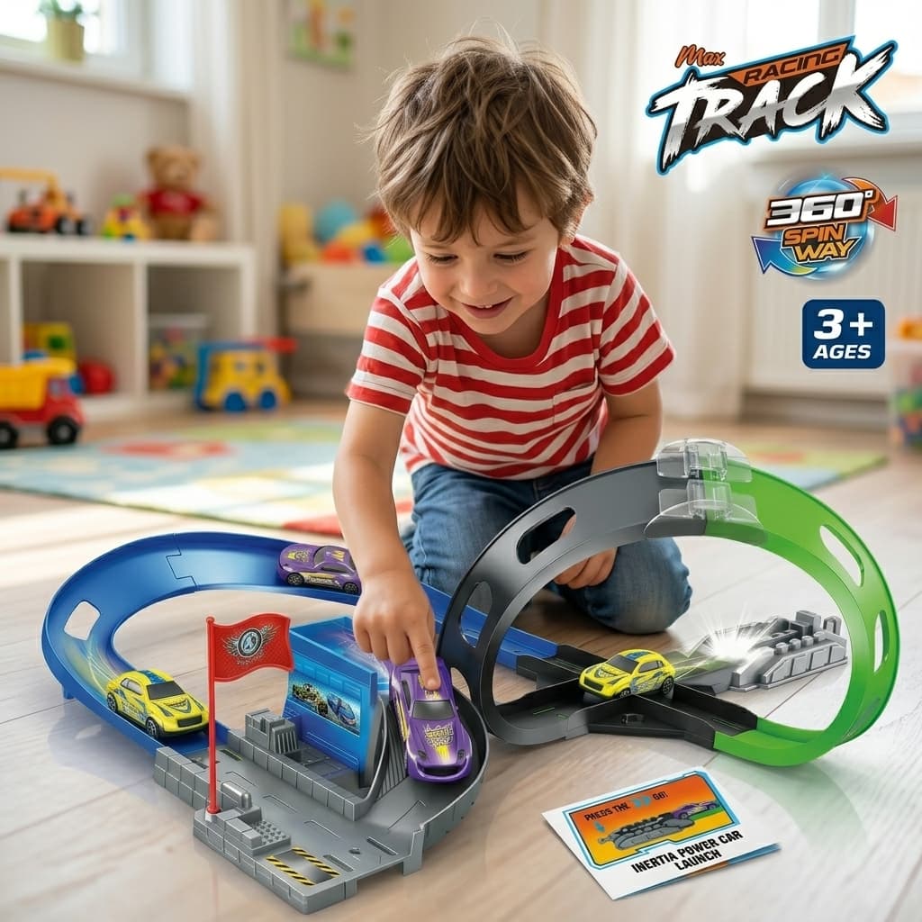 Brinquedo Pista Corrida Infantil Racing Track 360 Spin Way Loop Carrinho Inércia Looping Menino