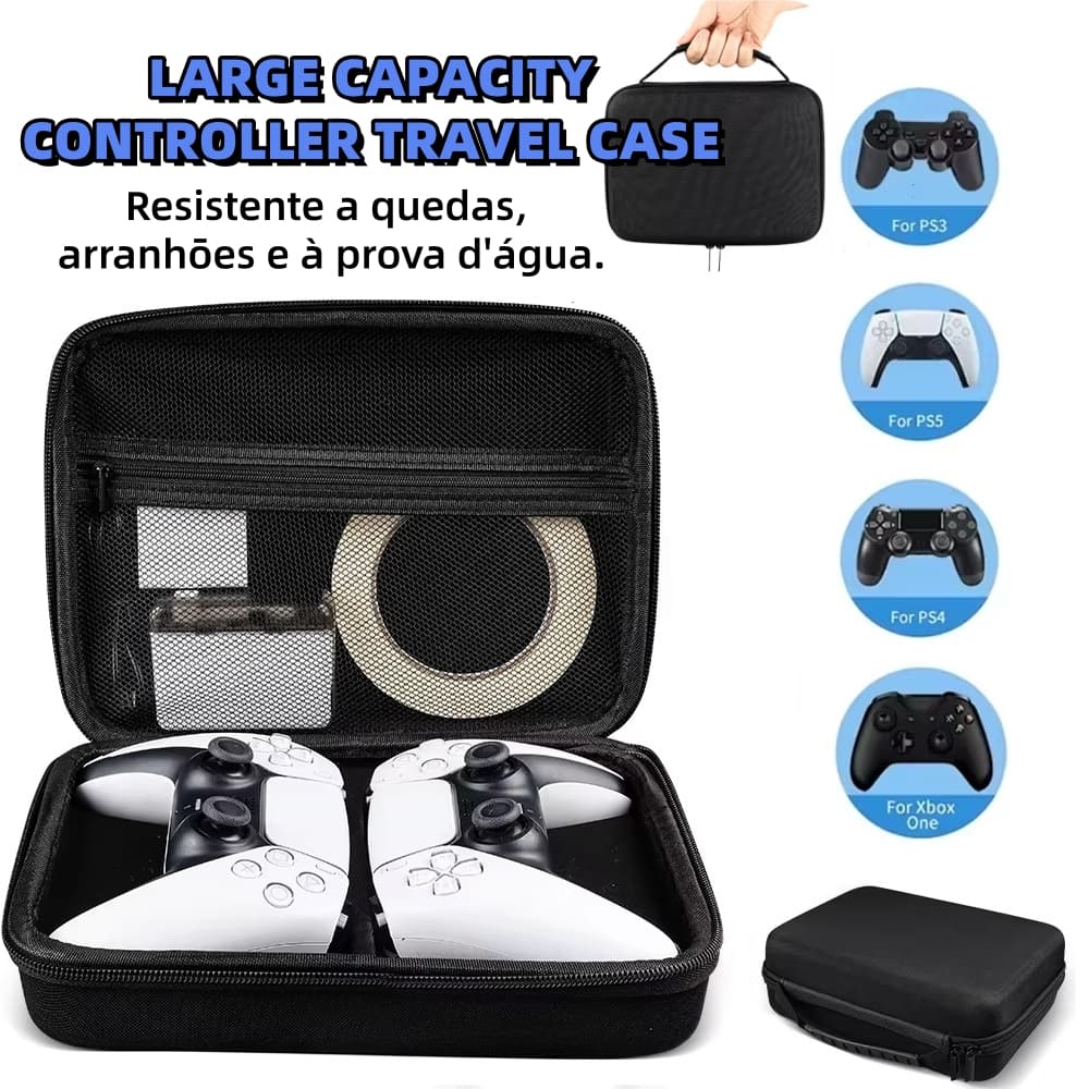 Estojo Case Maleta Organizador Para Controle Ps5 Anti