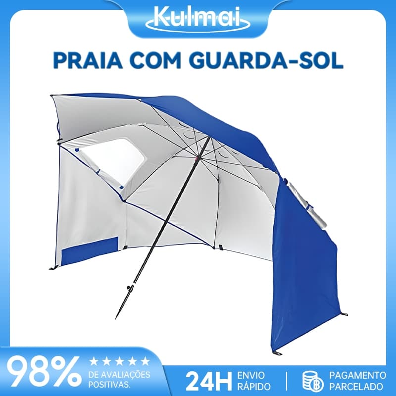 Guarda-Chuva Barraca de Praia Multifuncional UPF 50+ Proteção Solar Anti UV Portátil Para Praia Camping